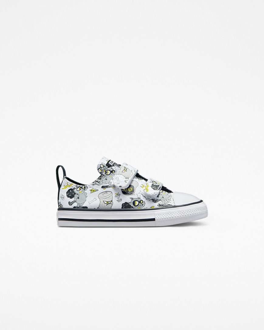 Tenisi Baieti Converse Chuck Taylor All Star Easy-On Raccoons Albi Negrii Gri | RO QLDIZ485